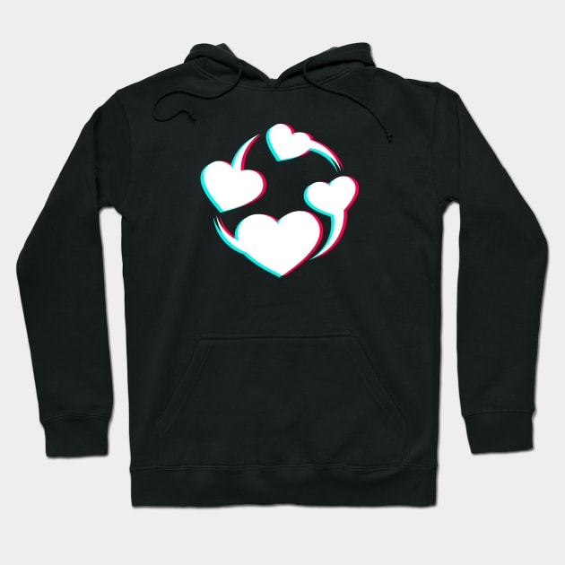 TikTok Revolving Heart White Hoodie by ThingyDilly